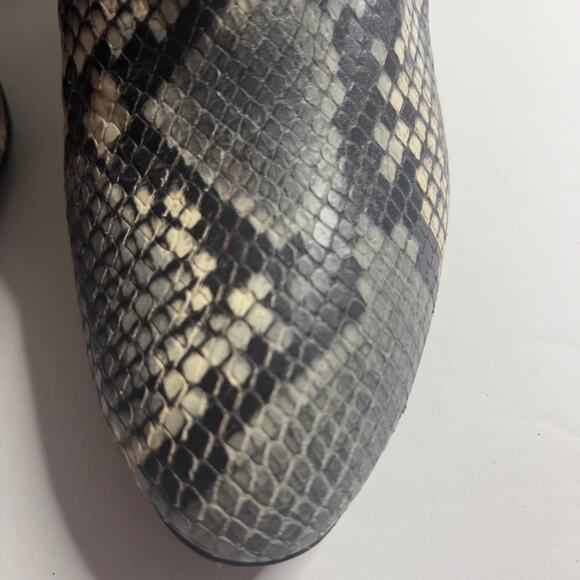 Napoleoni Made in Italy Snakeskin Pattern Leather Zippered Ankle Boot Size 6.5 - Picture 11 of 15